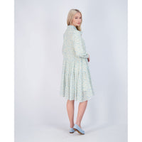 Ava and Lu Blue Floral Neck Tie Dress