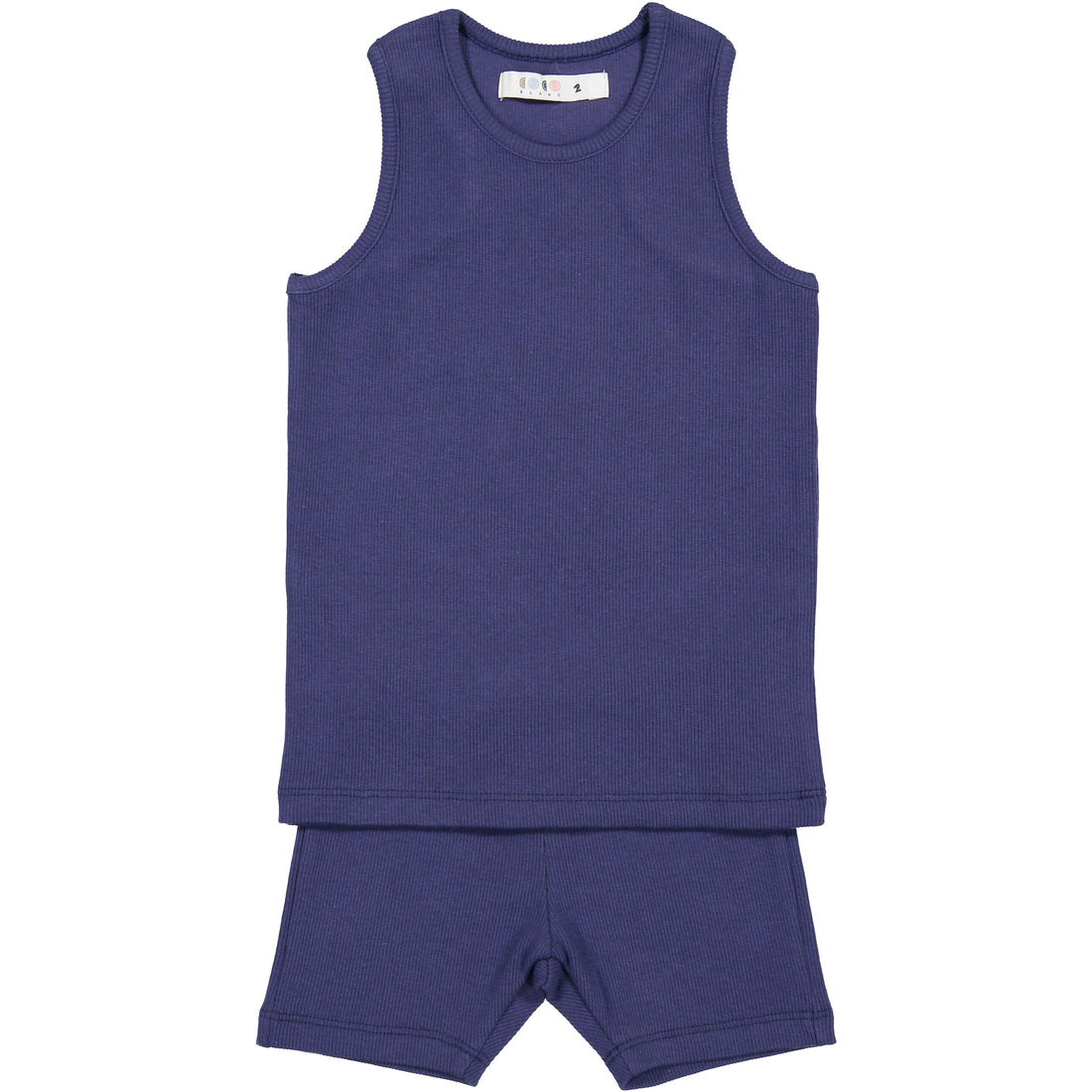 Coco Blanc Blue Ribbed Tank