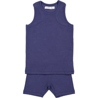 Coco Blanc Blue Ribbed Tank