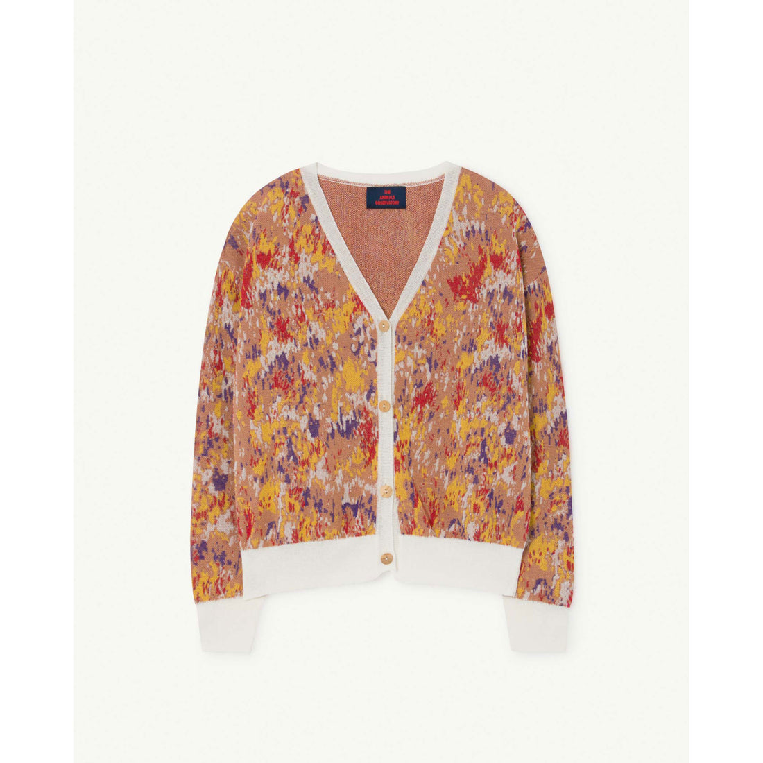 The Animals Observatory Multicolor Knit Racoon Cardigan