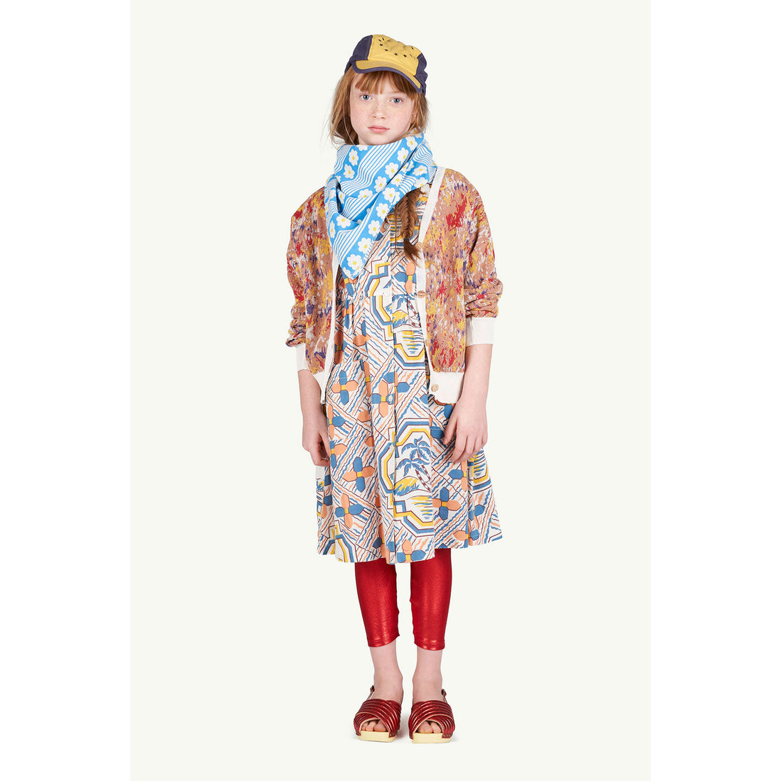The Animals Observatory Multicolor Knit Racoon Cardigan