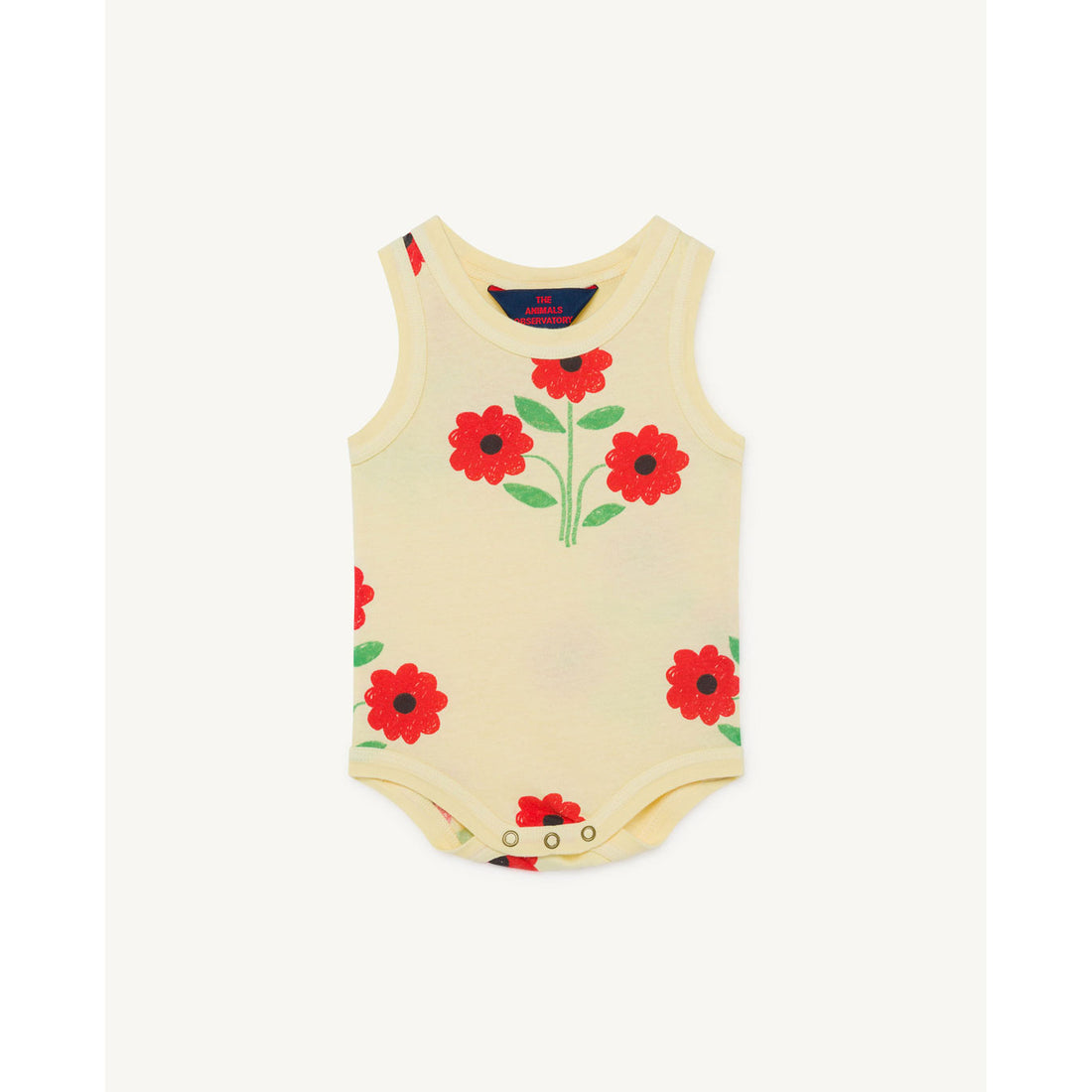 The Animals Observatory Yellow Flowers Turtle Baby Bodysuit