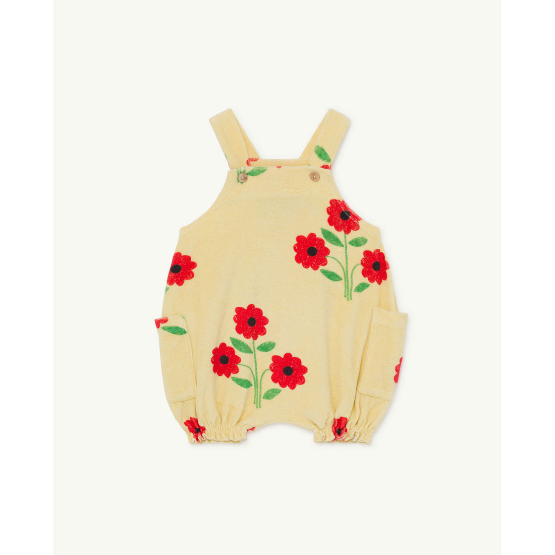 The Animals Observatory Yellow Flowers Boar Baby Dungarees