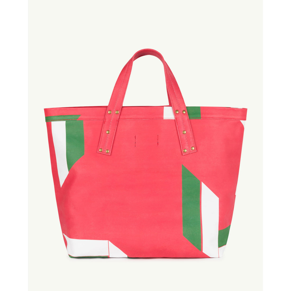 The Animals Observatory Fiery Red Geo Canvas Tote