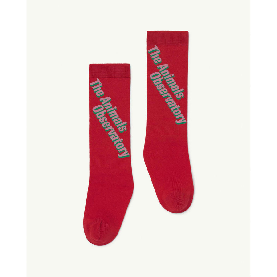 The Animals Observatory Red Logo Worm Socks