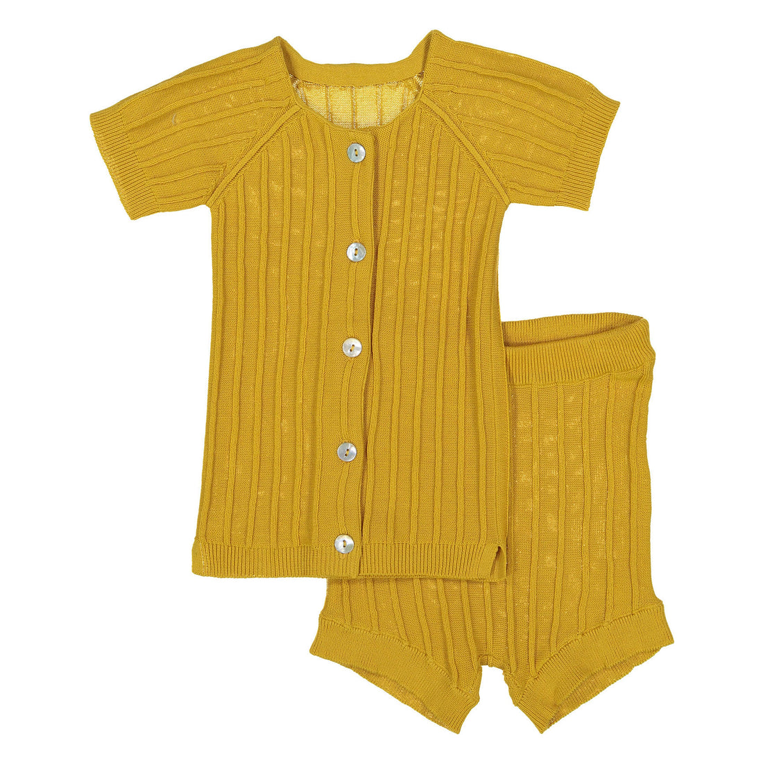 Coco Blanc Spicy Mustard Baby Ribbed Set