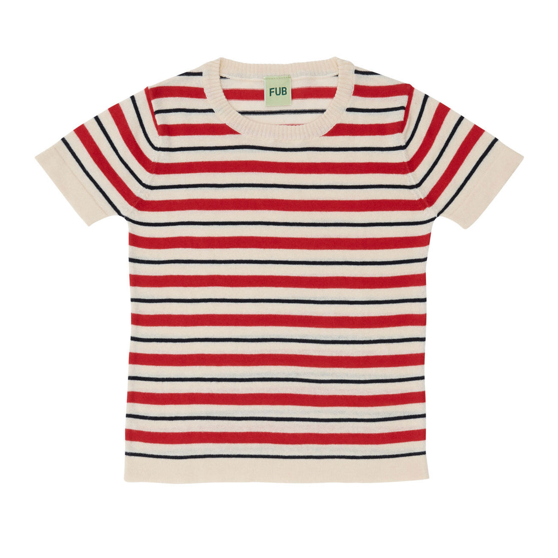 Fub Ecru/Bright Red Striped T-Shirt