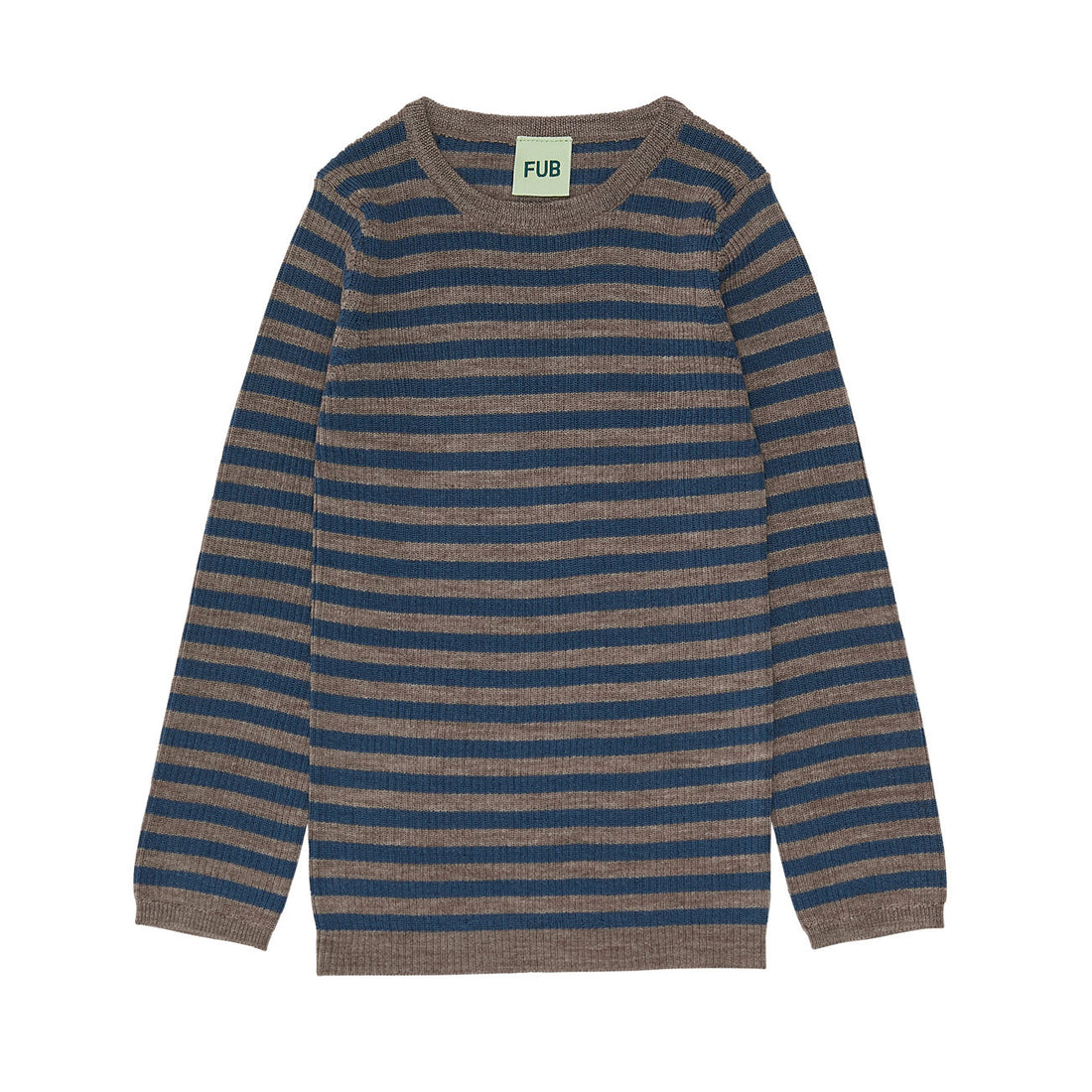 FUB Rib Top - Beige Melange/Indigo