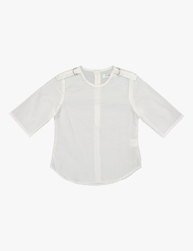 Coco Blanc White 3/4 Sleeve Crew