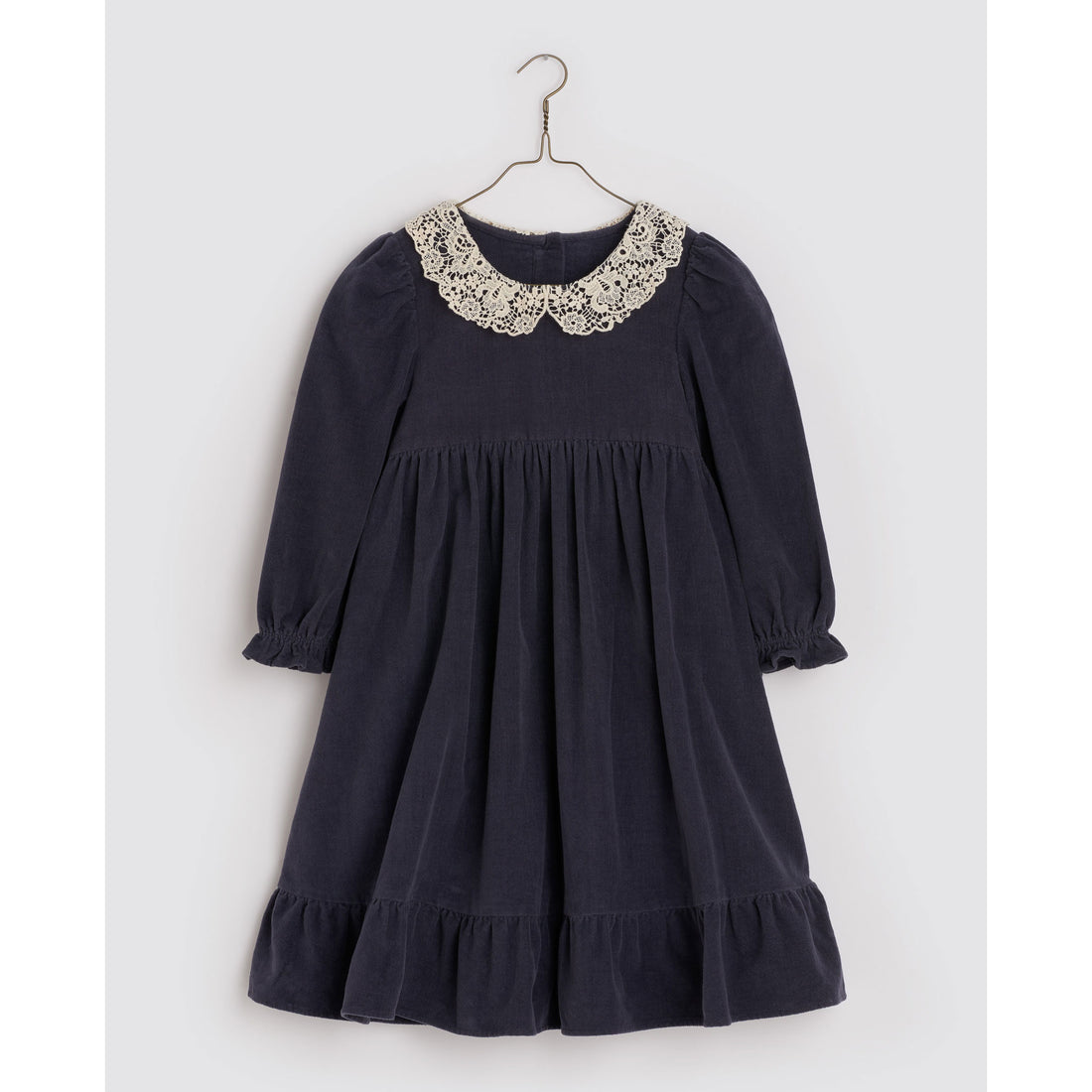 Little Cotton Clothes Winter Blue Velvet Mila Dress