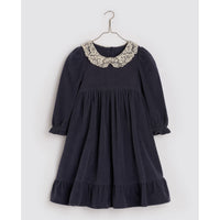 Little Cotton Clothes Winter Blue Velvet Mila Dress