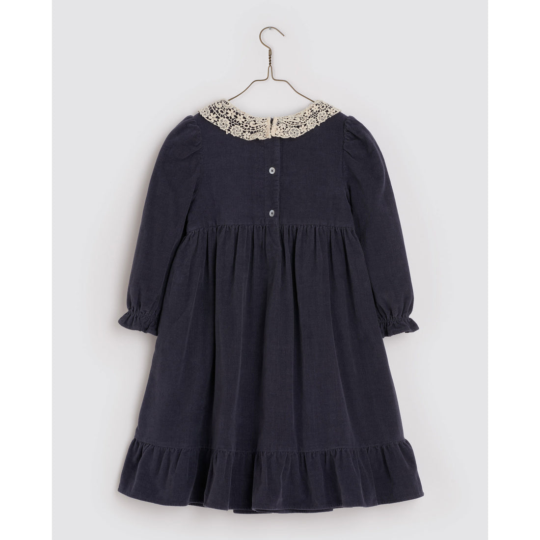 Little Cotton Clothes Winter Blue Velvet Mila Dress