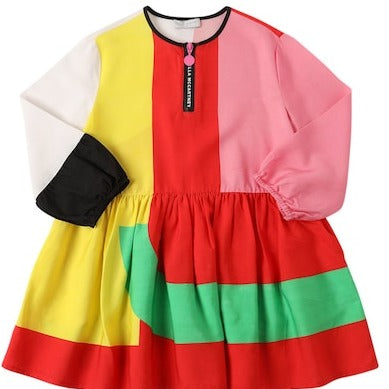Stella McCartney Color Block Dress With Logo Zip