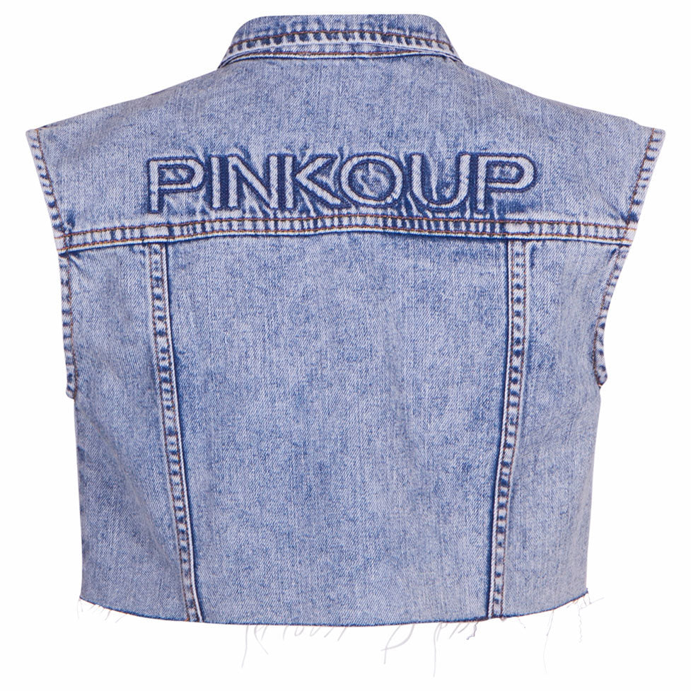 Pinko Denim Cropped Gilet