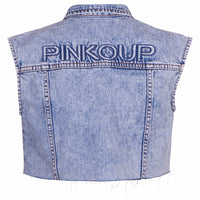 Pinko Denim Cropped Gilet