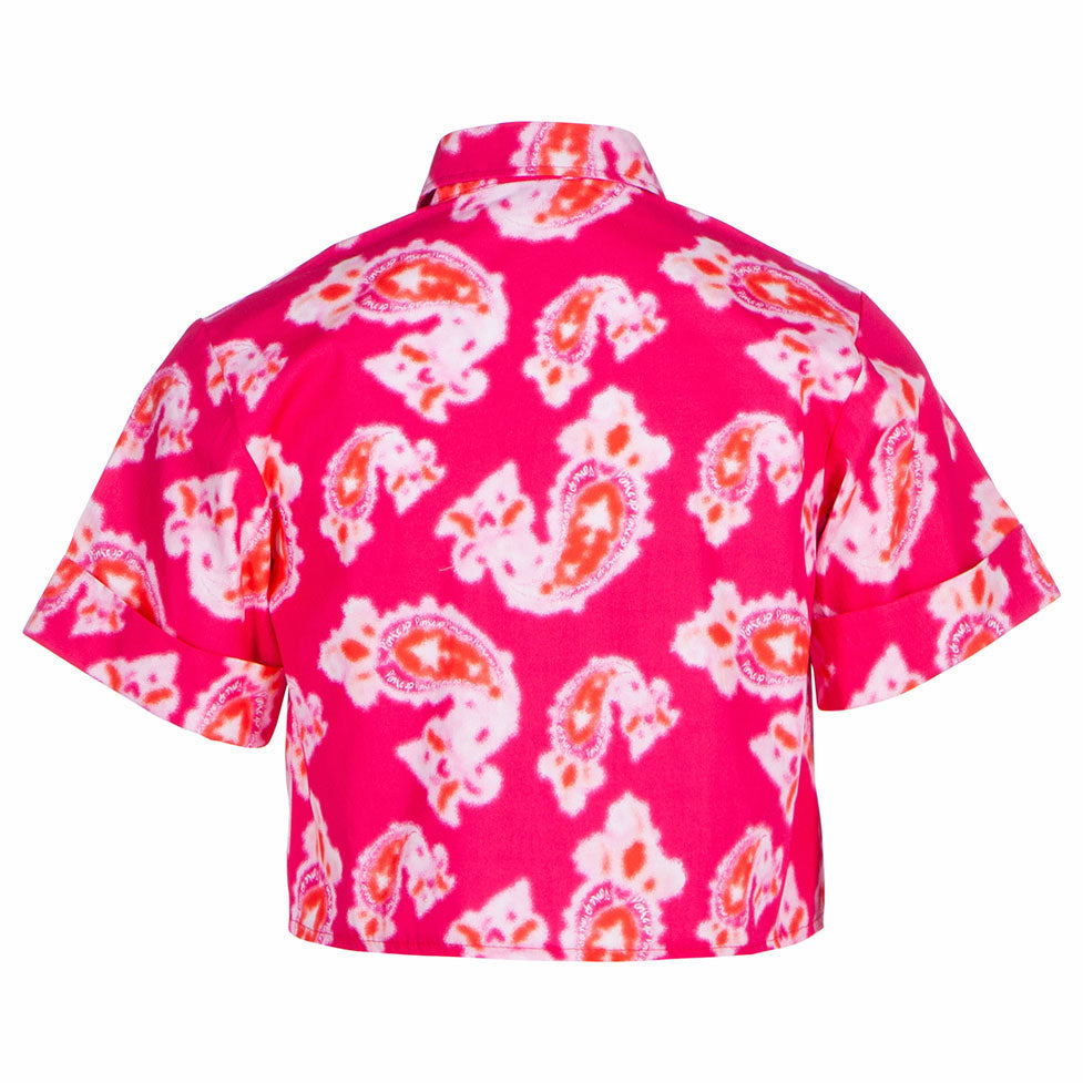 Pinko Pink Camicia Cropped Blouse