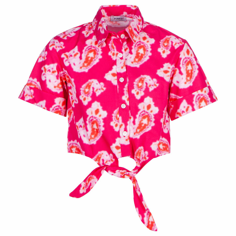 Pinko Pink Camicia Cropped Blouse
