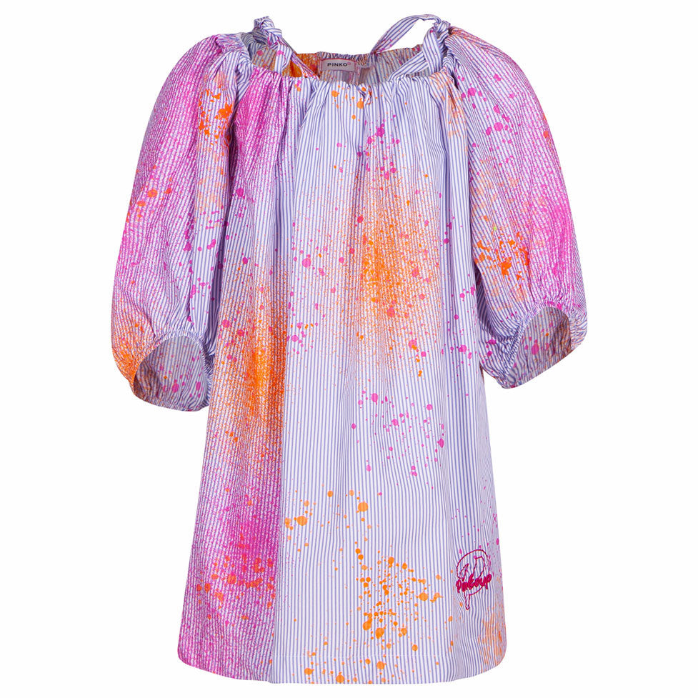 Pinko Splattered Paint Popelin Dress