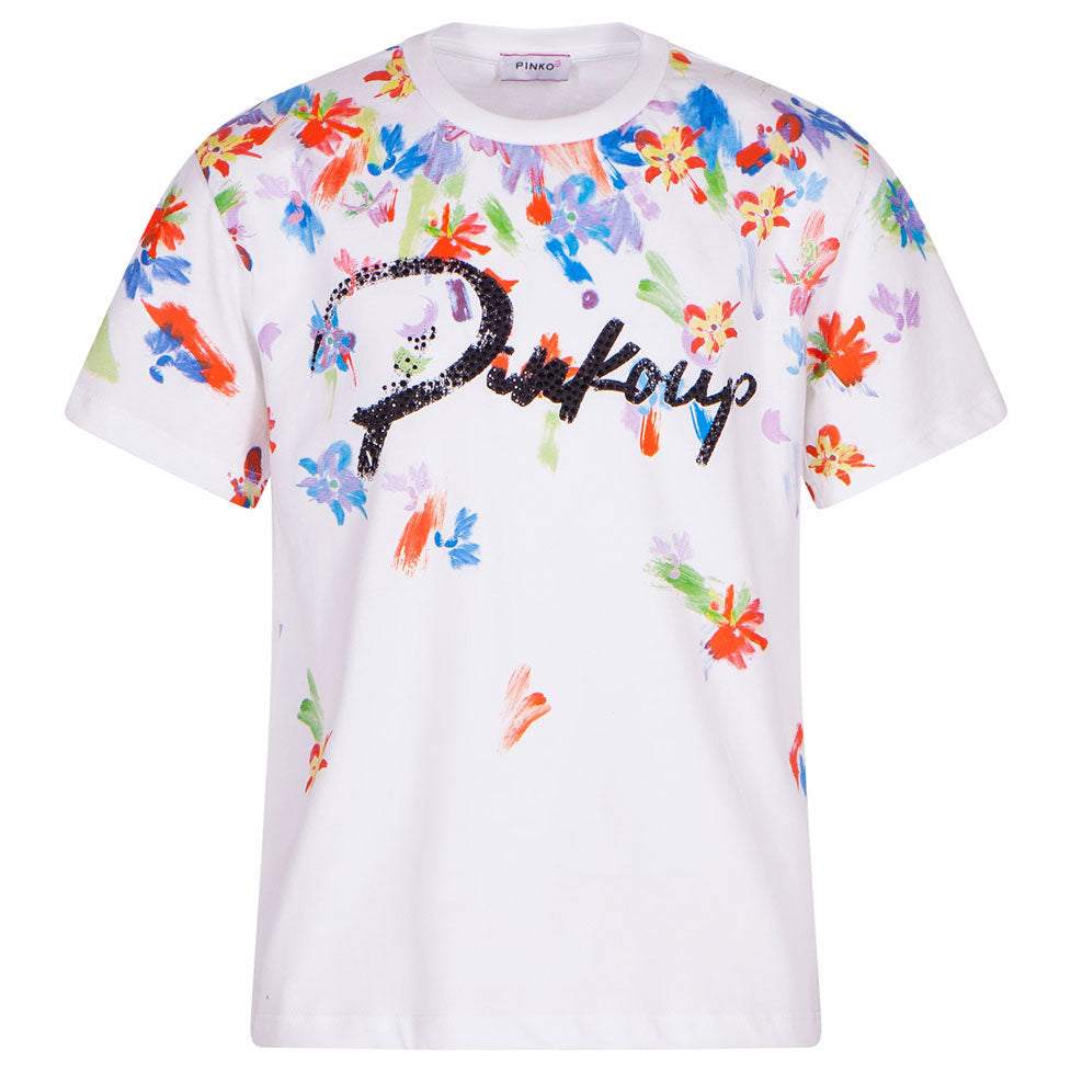 Pinko Flower Paint Jersey Tee