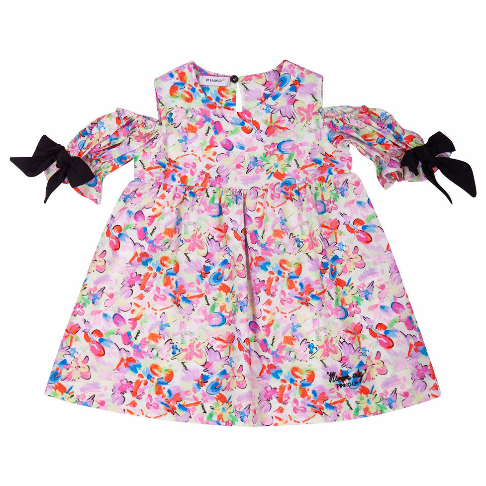 Pinko Watercolor Sleeve Cutout Dress