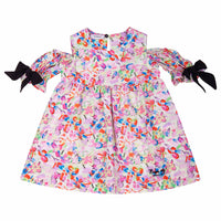Pinko Watercolor Sleeve Cutout Dress