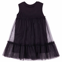 Pinko Black Jersey and Tulle Dress