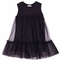 Pinko Black Jersey and Tulle Dress