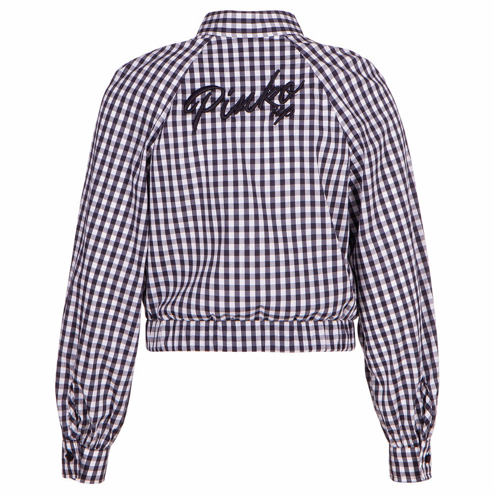 Pinko Black Gingham Cropped Blouse