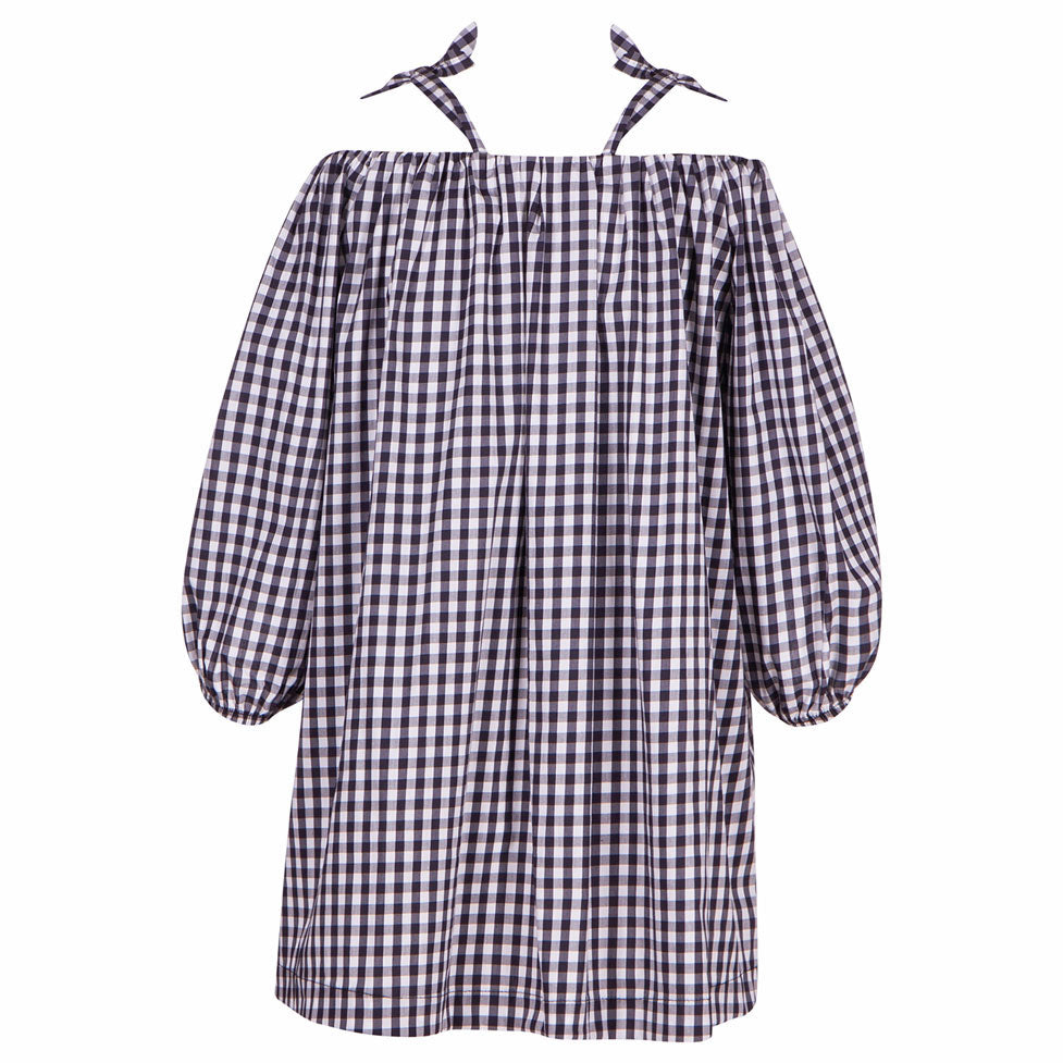 Pinko Black Gingham Popelin Dress