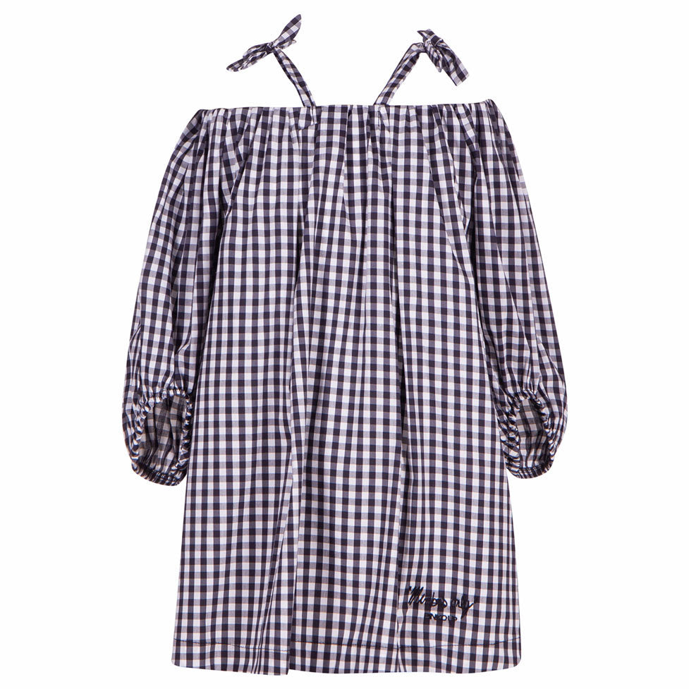 Pinko Black Gingham Popelin Dress