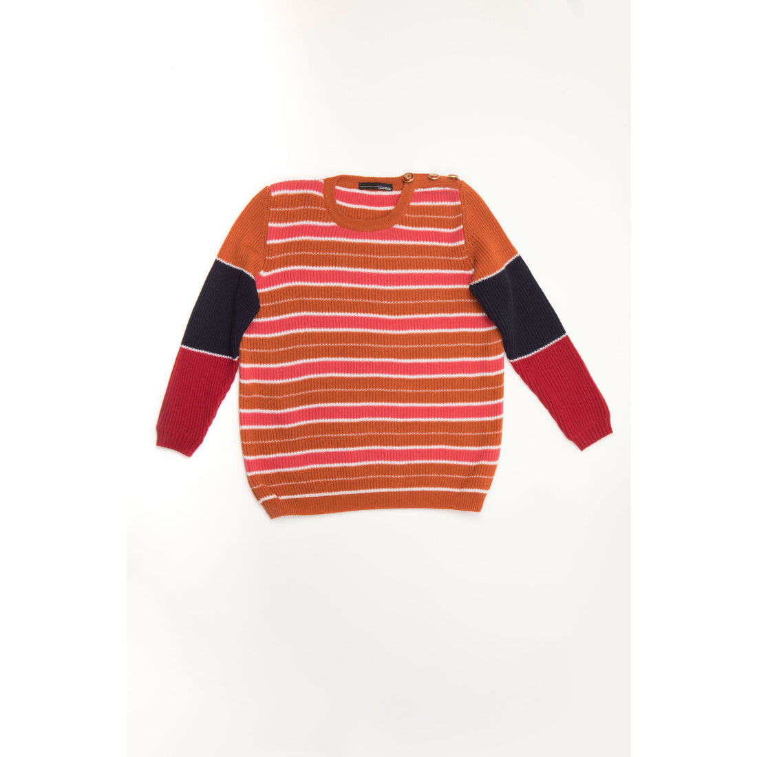 Ligne Noire Orange/Apricot Striped Sweater