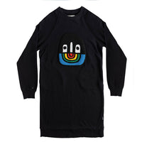 Nununu Black Womens Fuzzy Rainbow Smile A Dress