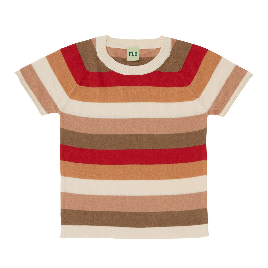 Fub Ecru Multi Striped T-Shirt