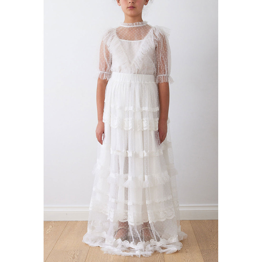 Petite Amalie White Eva Tulle Skirt