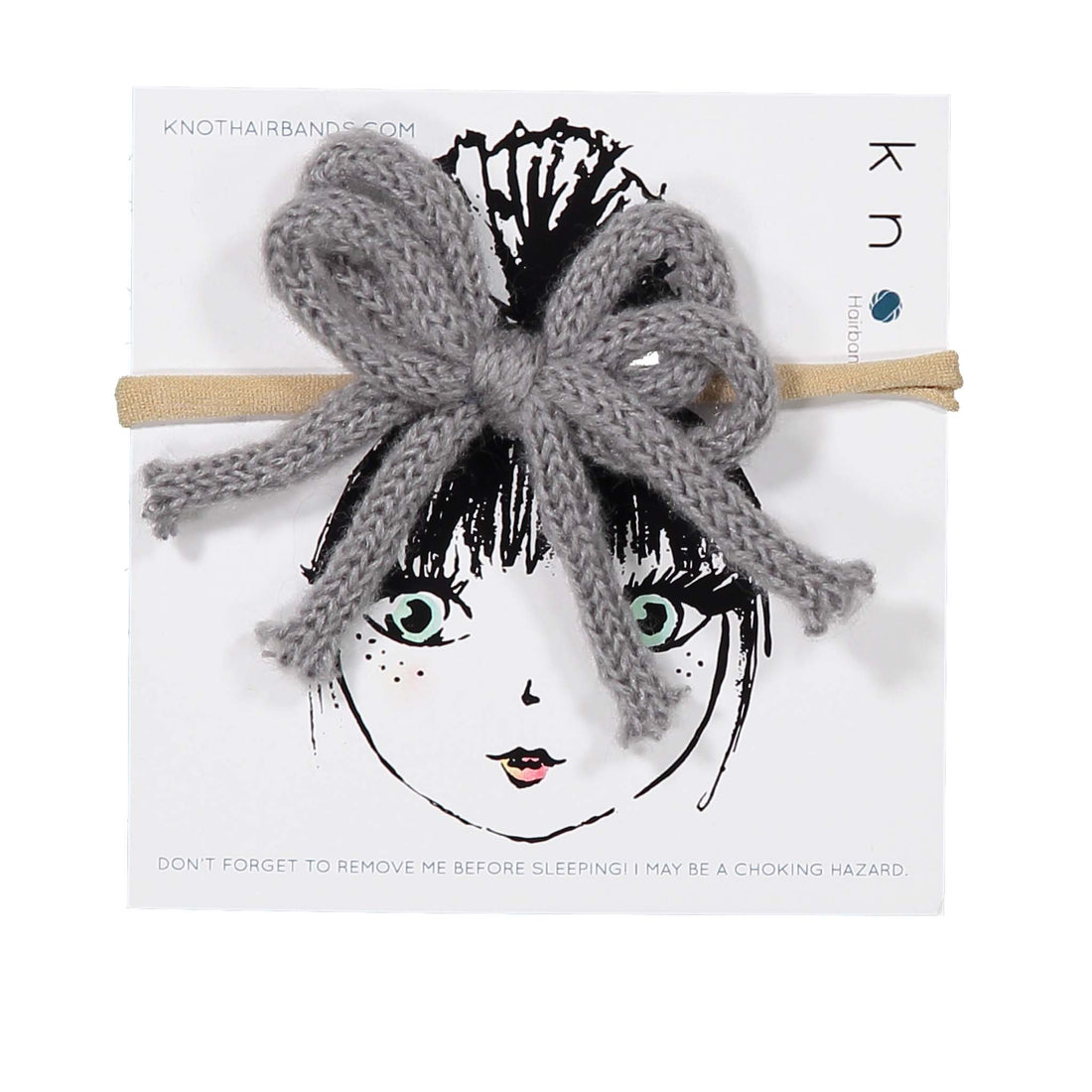 Knot Hairbands Yarn Bow Band // Grey
