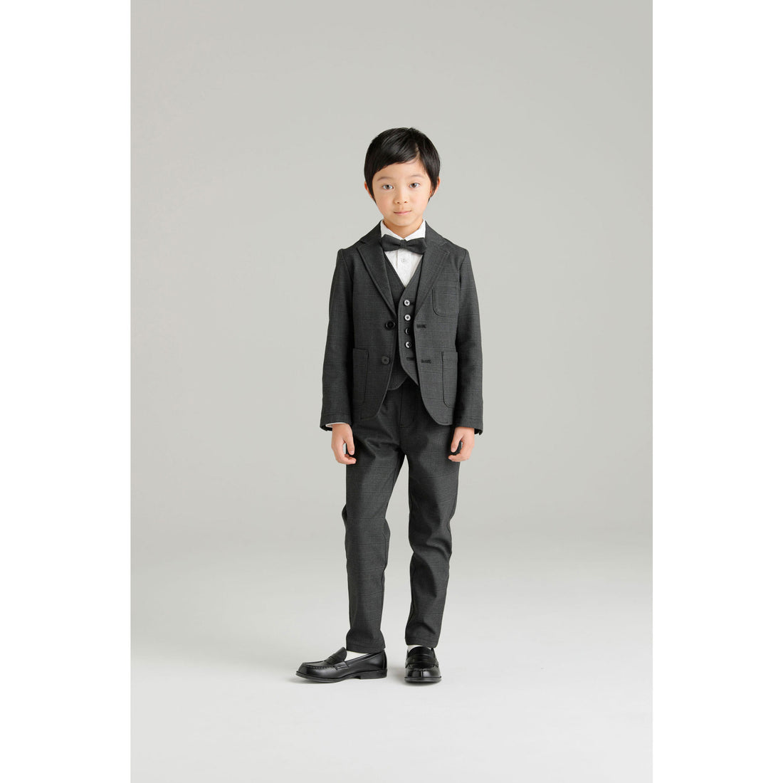 Arch and Line Charcoal Mono-Plaid Suit Jacket