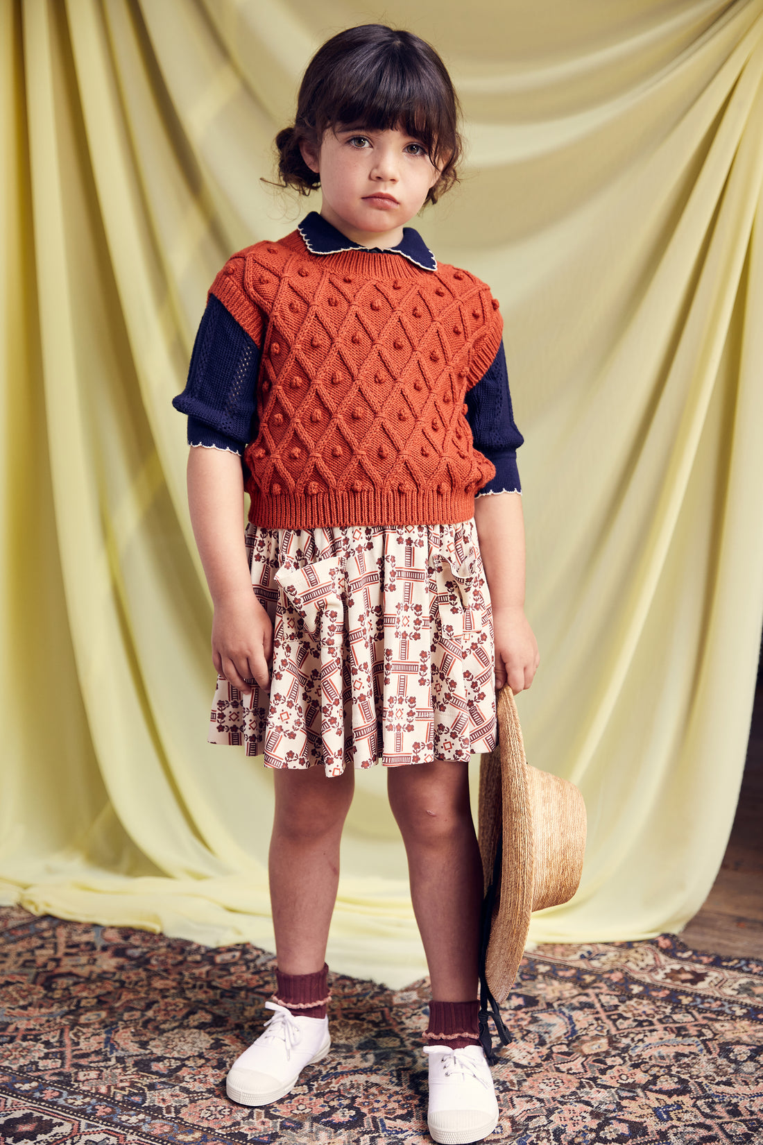 Misha and Puff Diamond Popcorn Vest - Paprika