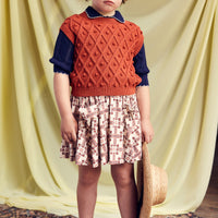 Misha and Puff Diamond Popcorn Vest - Paprika