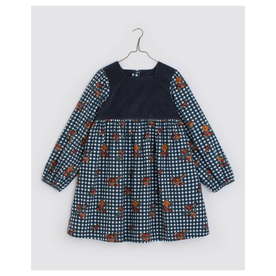 Little Cotton Clothes Rose Floral Check Nora Dress