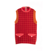 Ligne Noire Red Zip Tartan Dress