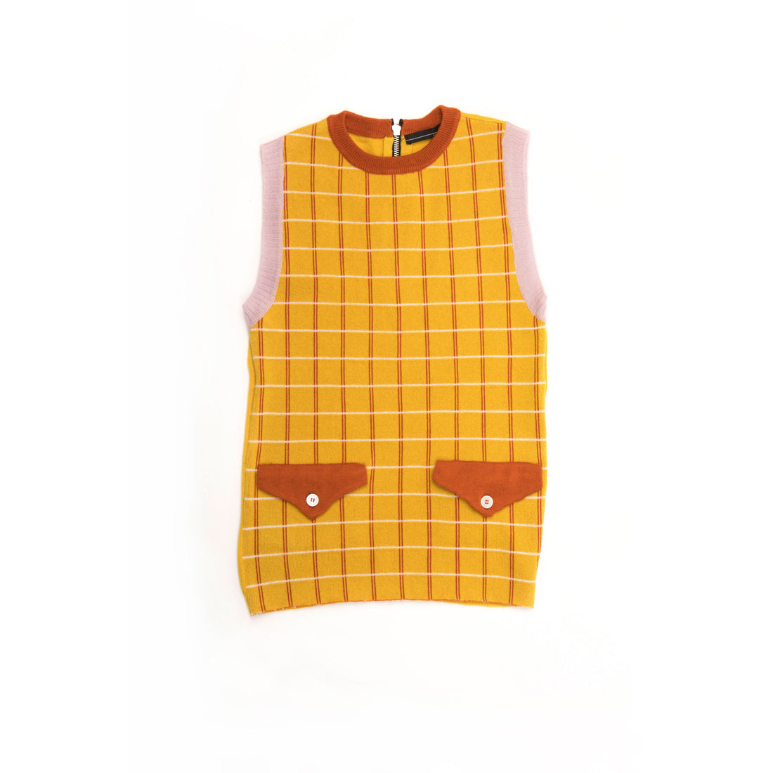 Ligne Noire Yellow Zip Tartan Dress