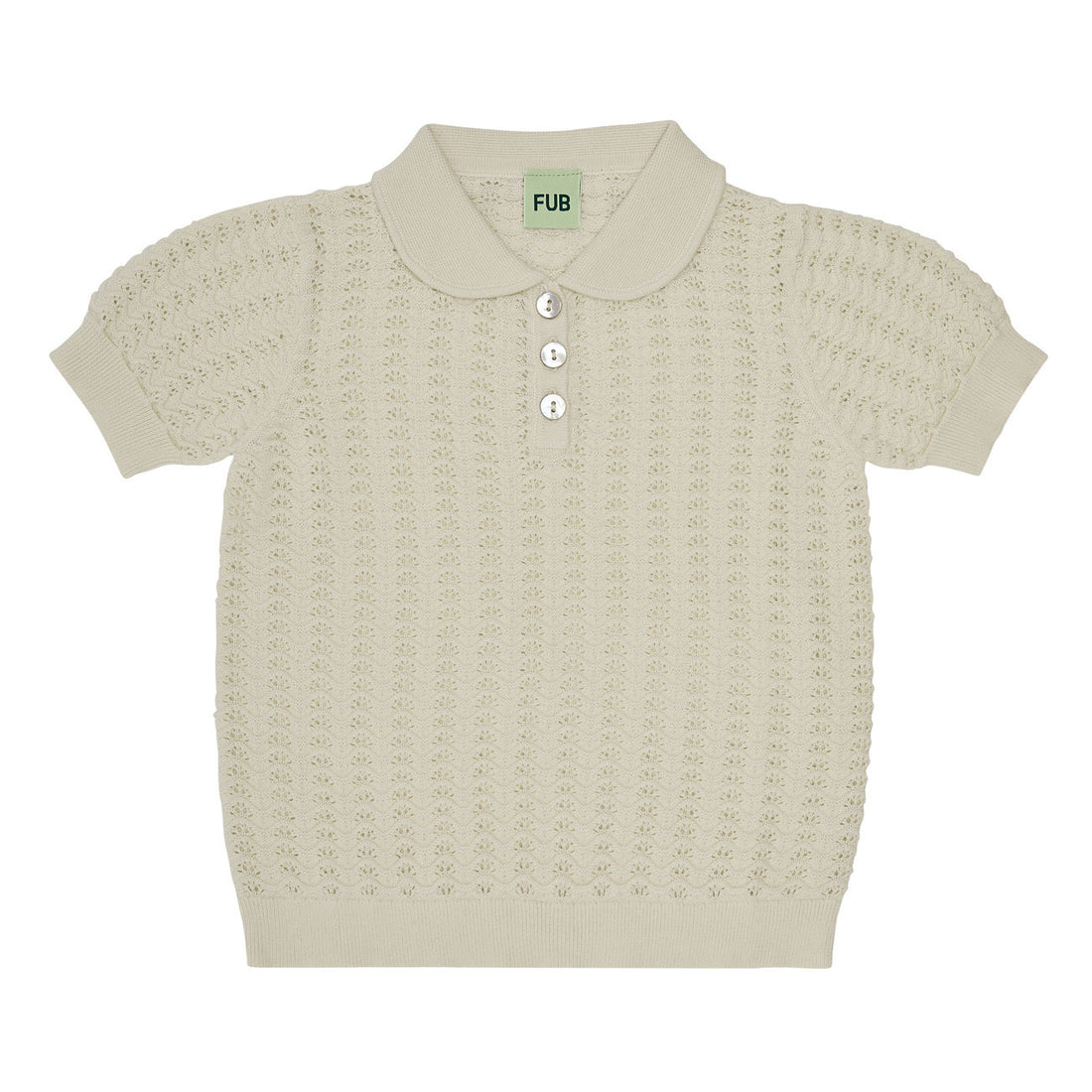 FUB Ecru Pointelle Polo