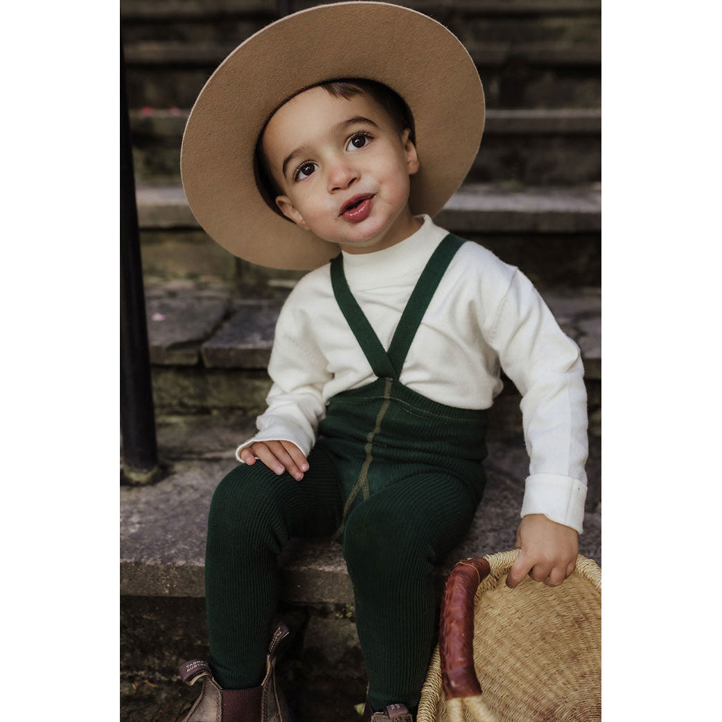 Silly Silas Dark Forest Green Footless Cotton Tights