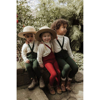 Silly Silas Dark Forest Green Footless Cotton Tights
