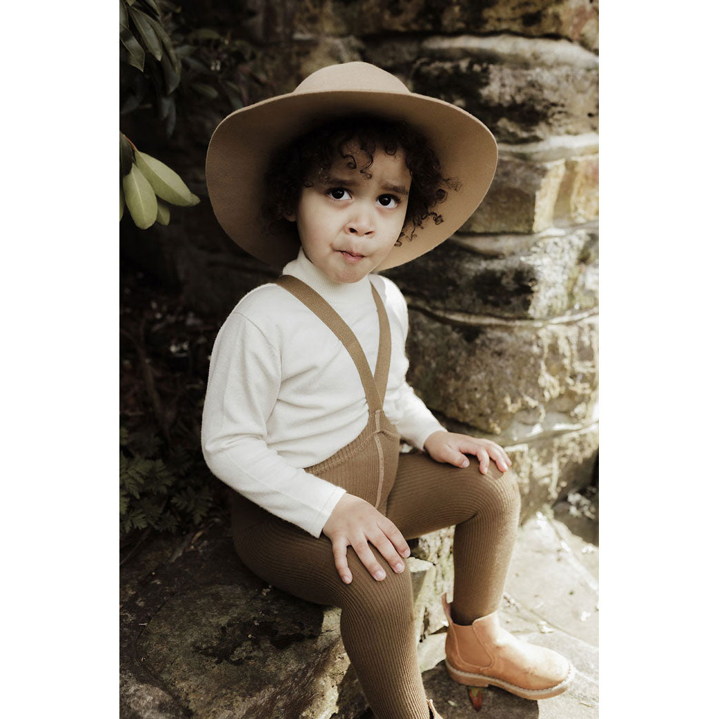 Silly Silas Acorn Brown Footed Cotton Tights