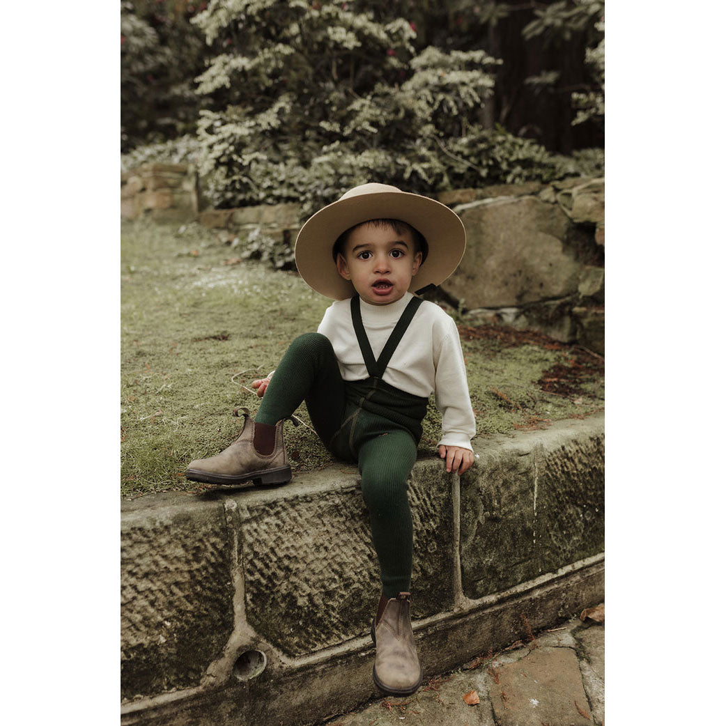 Silly Silas Dark Forest Green Footless Cotton Tights