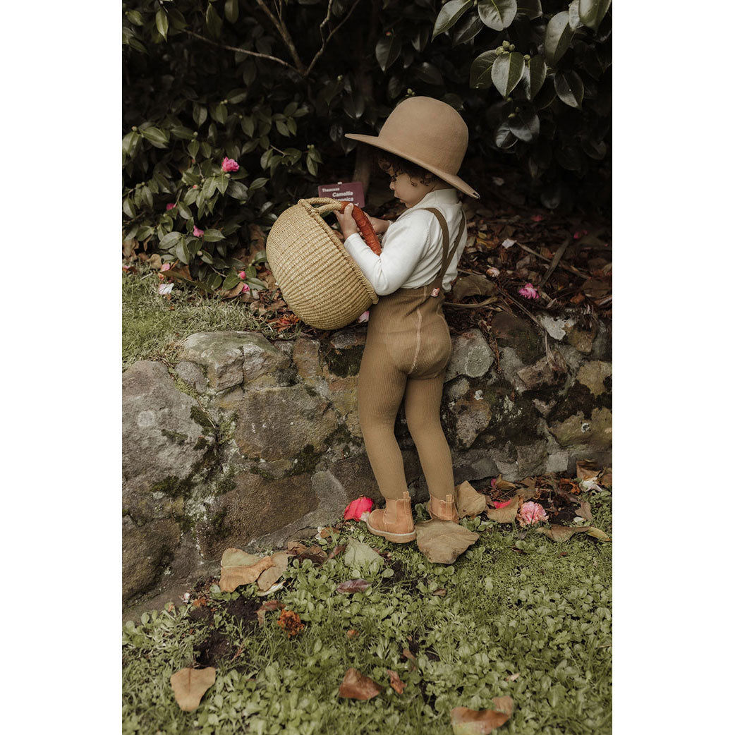 Silly Silas Acorn Brown Footed Cotton Tights
