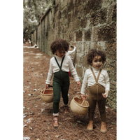Silly Silas Dark Forest Green Footed Cotton Tights