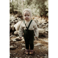 Silly Silas Dark Forest Green Teddy Warmy Cotton Tights