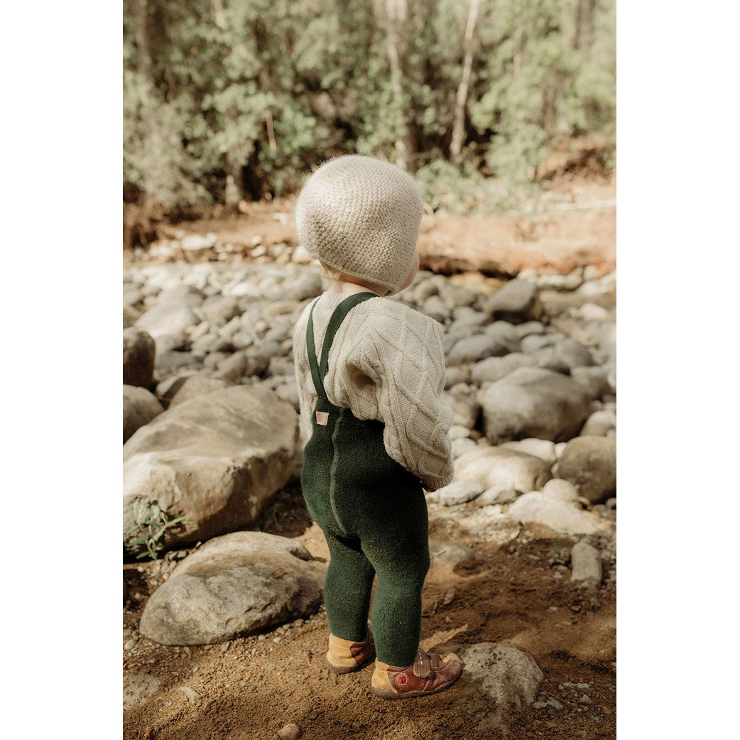 Silly Silas Dark Forest Green Teddy Warmy Cotton Tights